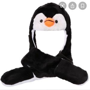 Penguin Hat w/ Attached Mittens